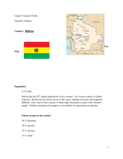 Sample country research (for teachers) Bolivia 97.pages