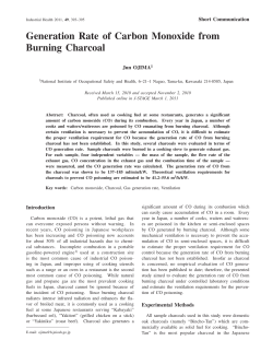 Generation Rate of Carbon Monoxide from Burning Charcoal