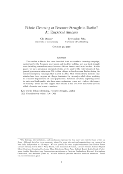 Ethnic Cleansing or Resource Struggle in Darfur?