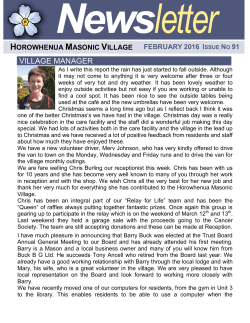 February 2016 - Masonic Villages Trust