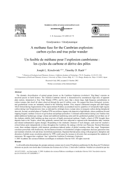 A methane fuse for the Cambrian explosion: carbon