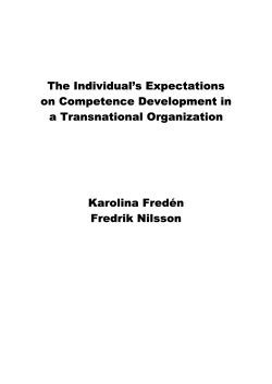 The Individual`s Expectations on Competence Development in a