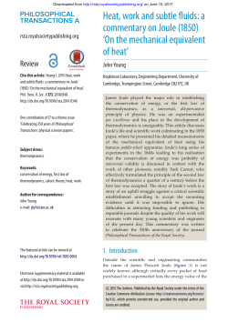 Heat, work and subtle fluids: a commentary on Joule (1850) `On the