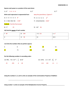 HOMEWORK 2.5 Express each power as a product of the same