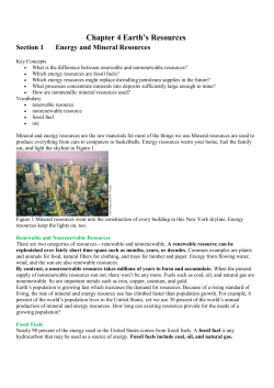 Chapter 4 Earth`s Resources