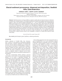 Glacial sediment provenance, dispersal and deposition, Vestfold