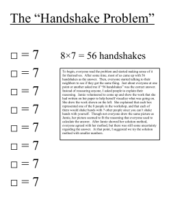 The &ldquo;Handshake Problem&rdquo; = 7 = 7 = 7 = 7 = 7 = 7 = 7