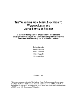 the transition from initial education to working life in the united states