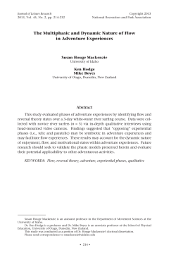 The Multiphasic and Dynamic Nature of Flow in Adventure