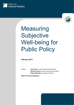 Measuring Subjective Well-being for Public Policy