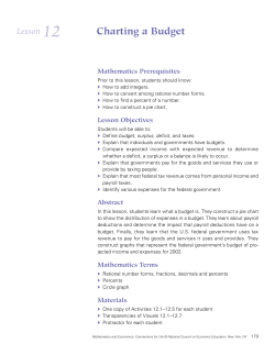 Lesson 12 Charting a Budget - Indiana Council for Economic