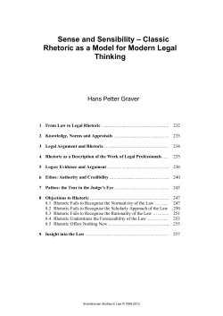 Sense and Sensibility - Scandinavian Studies in Law