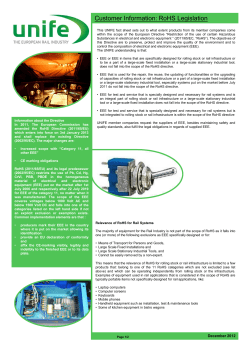 UNIFE fact sheet on RoHs