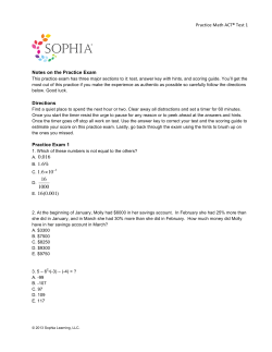 Practice math test 1 - Vinemont High School