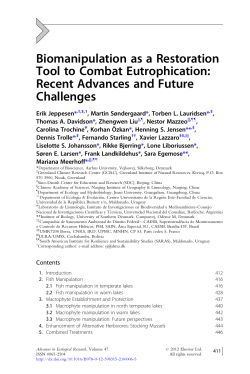 Biomanipulation as a Restoration Tool to Combat Eutrophication
