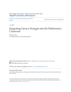 Integrating Literacy Strategies into the Mathematics Classroom