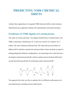 PREDICTING NMR CHEMICAL SHIFTS - IDC