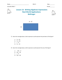 Lesson 13: Writing Algebraic Expressions Real