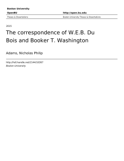 The correspondence of W.E.B. Du Bois and Booker T. Washington