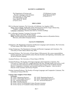 DG 1 DAVID W. GASPERETTI The Department of German and 1238