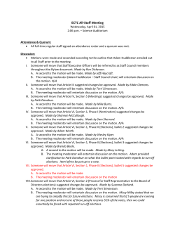 All Staff Meeting Minutes for April 2015