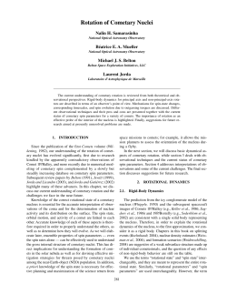 Rotation of Cometary Nuclei - National Optical Astronomy Observatory