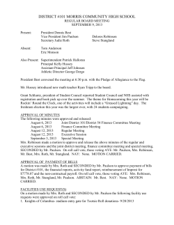 DISTRICT #101 MORRIS COMMUNITY HIGH SCHOOL