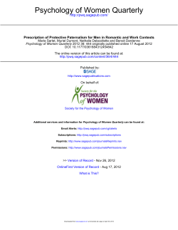 Psychology of Women Quarterly - ORBi