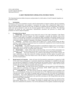 cadet promotion operating instructions