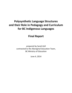 Polysynthetic Language Structures and their Role in Pedagogy and