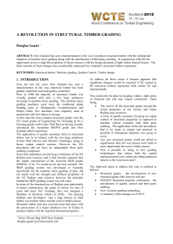 A REVOLUTION IN STRUCTURAL TIMBER GRADING