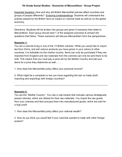 7th Grade Social Studies Scenarios of Mercantilism Group Project