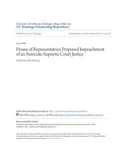 House of Representatives Proposed Impeachment of an Associate