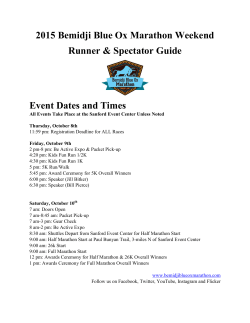 Runner/Spectator Guide - Bemidji Blue Ox Marathon