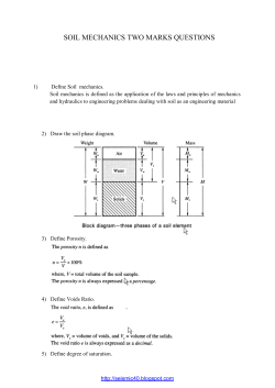 SOIL MECHANICS TWO MARKS QUESTIONS