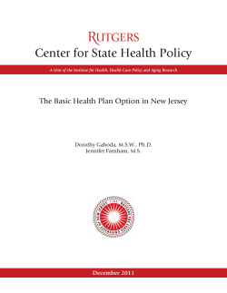the basic health plan option in new jersey - Rutgers