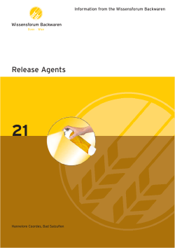 Use of release agents - Wissensforum Backwaren