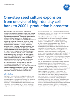 One-step seed culture expansion from one vial of high
