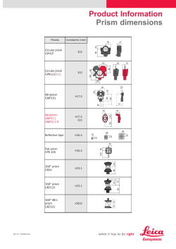 Product Information Prism dimensions