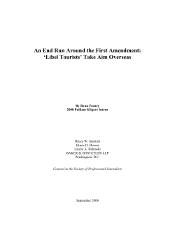 An End Run Around the First Amendment: &bdquo;Libel Tourists‟ Take Aim