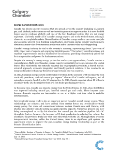 Energy market diversification Energy market diversification Canada