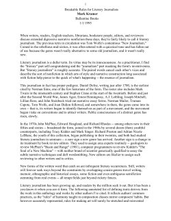 Breakable Rules for Literary Journalists