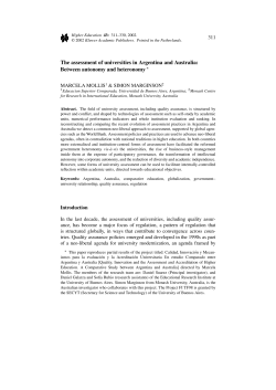 The assessment of universities in Argentina and Australia: Between