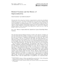 Richard Feynman and the History of Superconductivity