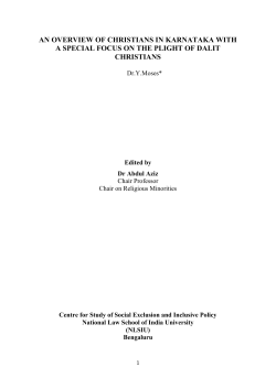 an overview of christians in karnataka with a special focus on the