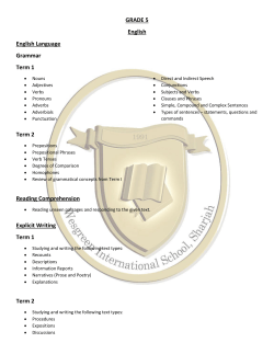GRADE 5 English English Language Grammar Term 1 Term 2