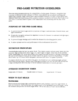 Nutrition and hockey training