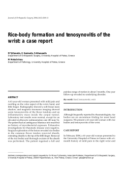Rice-body formation and tenosynovitis of the wrist