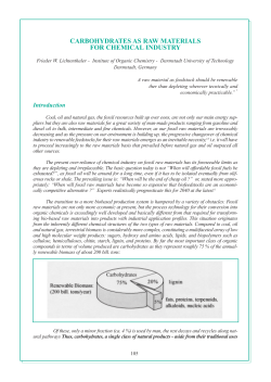 CARBOHYDRATES AS RAW MATERIALS FOR CHEMICAL