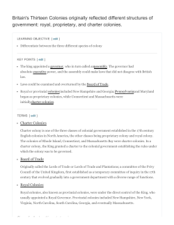 Britain`s Thirteen Colonies originally reflected different